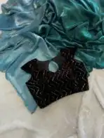 Aura (Dual tone space silk) - Peacock Blue - Image 4