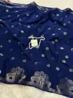 Aandal (Viscose dola silk) - Pepsi blue - Image 3