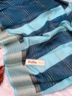 Bhumi (Semi Mysore crepe) - Teal blue - Image 5