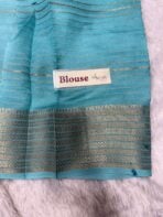 Bhumi (Semi Mysore crepe) - Teal blue - Image 6