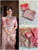 Sukhi (saree) - Peach & Mauve - Image 7