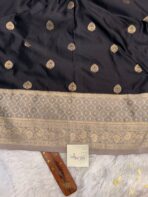 Laalima (Mushru satin silk) - Ink black - Image 4