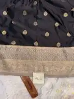 Laalima (Mushru satin silk) - Ink black - Image 4