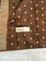 Lakshmi (Semi silk) - Orange & Brown - Image 5