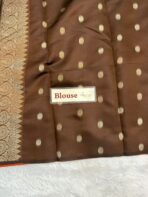 Lakshmi (Semi silk) - Orange & Brown - Image 5
