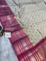 Tamara (Embroidered Tussar silk) - Pink - Image 3
