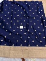 Laalima (Mushru satin silk) -  Navy blue - Image 8