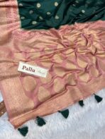 Laalima (Mushru satin silk) - Bottle green - Image 6
