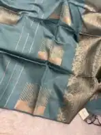 Srishti (Raw silk) - Turquoise - Image 3