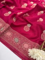 Shivanya (Mushru Kattan silk) - Raspberry pink - Image 3