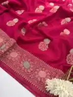 Shivanya (Mushru Kattan silk) - Raspberry pink - Image 3