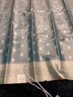 Varnam (Tissue Kancheevaram silk) - Ice blue - Image 3