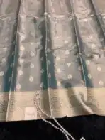 Varnam (Tissue Kancheevaram silk) - Ice blue - Image 3