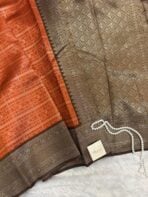 Lakshmi (Semi silk) - Orange & Brown - Image 3