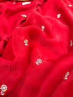 Elara (Sequinned space silk) - Vermilion red - Image 6