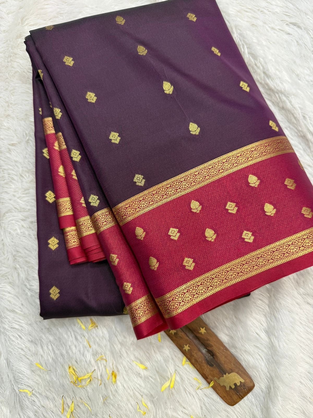 213fb1ec-4b8a-40bb-bd49-dd41f71399e9 Rohini (Soft silk) - Deep Plum - Image 1