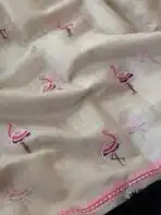 Flamboyant Flamingos (Tissue Chanderi) - Pink - Image 4