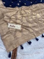 Laalima (Mushru satin silk) -  Navy blue - Image 7