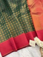 Lakshmi (Semi silk) - Bottle green