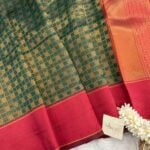 Lakshmi (Semi silk) - Bottle green
