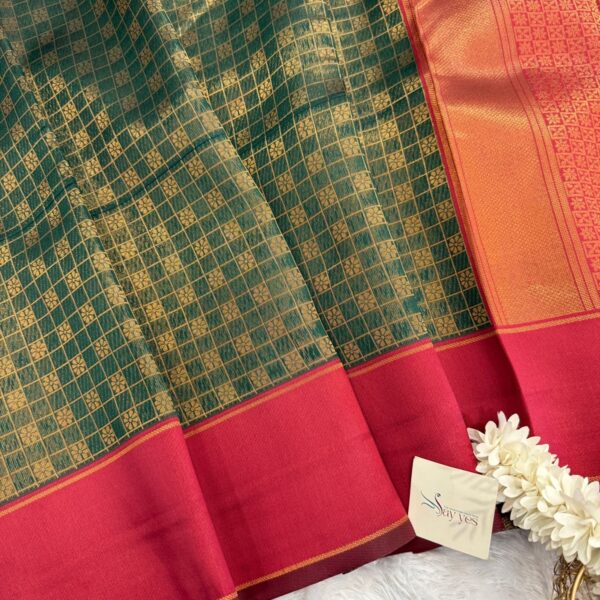 Lakshmi (Semi silk) - Bottle green