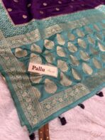 Laalima (Mushru satin silk) -  Royal purple - Image 7