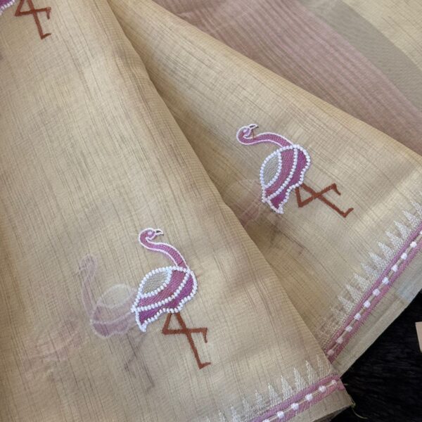 Flamboyant Flamingos (Tissue Chanderi) - Lavender