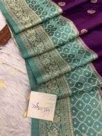 Laalima (Mushru satin silk) -  Royal purple - Image 2