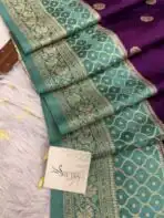 Laalima (Mushru satin silk) -  Royal purple - Image 2