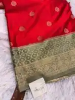 Laalima (Mushru satin silk) - Ruby red - Image 3