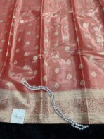 Varnam (Tissue Kancheevaram silk ) - Bright Salmon - Image 4