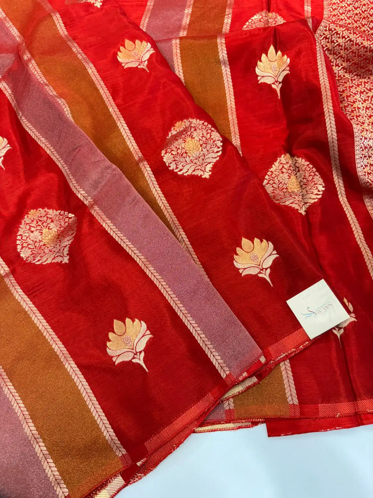 3271df52-de9d-4898-ad0f-3a7fcf3cedc8 Shivanya (Mushru Kattan silk) - Red - Image 1