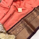 Nilambari (Soft silk) - Peach & Plum