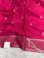 Shivanya (Mushru Kattan silk) - Rani Pink - Image 3