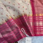 Tamara (Embroidered Tussar silk) - Pink