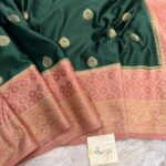 Laalima (Mushru satin silk) - Bottle green