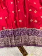 Laalima (Mushru satin silk) -  Vermilion red