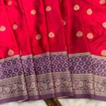 Laalima (Mushru satin silk) -  Vermilion red