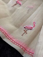 Flamboyant Flamingos (Tissue Chanderi) - Pink - Image 6