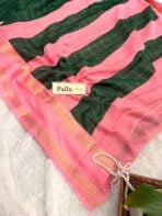 Bhumi (Semi Mysore crepe) - Green & Pink - Image 3