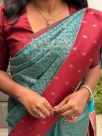 Lakshmi (Semi silk) - Sapphire blue - Image 2