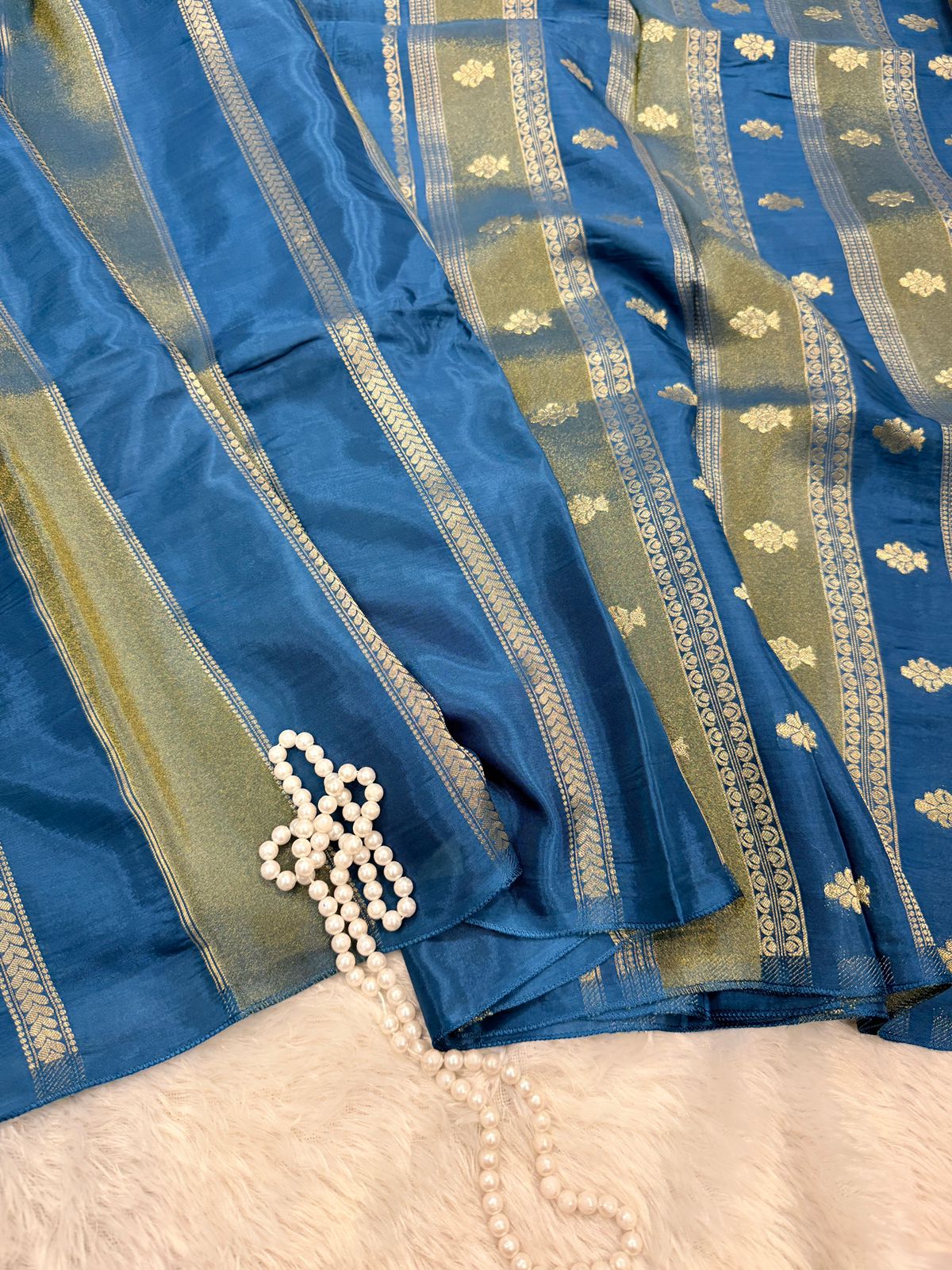 5025095d-4519-4f9d-9bc0-837d4f58be6a Shivanya (Mushru Kattan silk) - Teal - Image 1