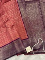 Lakshmi (Semi silk) - Peach & Magenta - Image 4