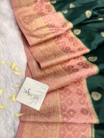 Laalima (Mushru satin silk) - Bottle green - Image 2