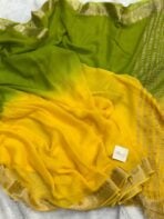Aira (Georgette silk) - Green - Yellow - Image 3