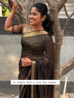 Dilruba (Crushed Viscose georgette) -  Black