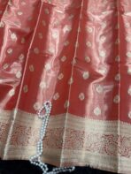 Varnam (Tissue Kancheevaram silk ) - Bright Salmon - Image 3