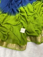 Aira (Georgette silk) - Green - Blue - Image 2