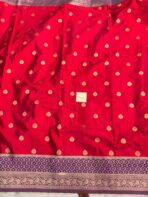 Laalima (Mushru satin silk) -  Vermilion red - Image 5
