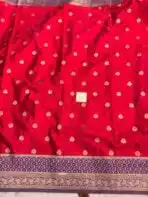 Laalima (Mushru satin silk) -  Vermilion red - Image 5
